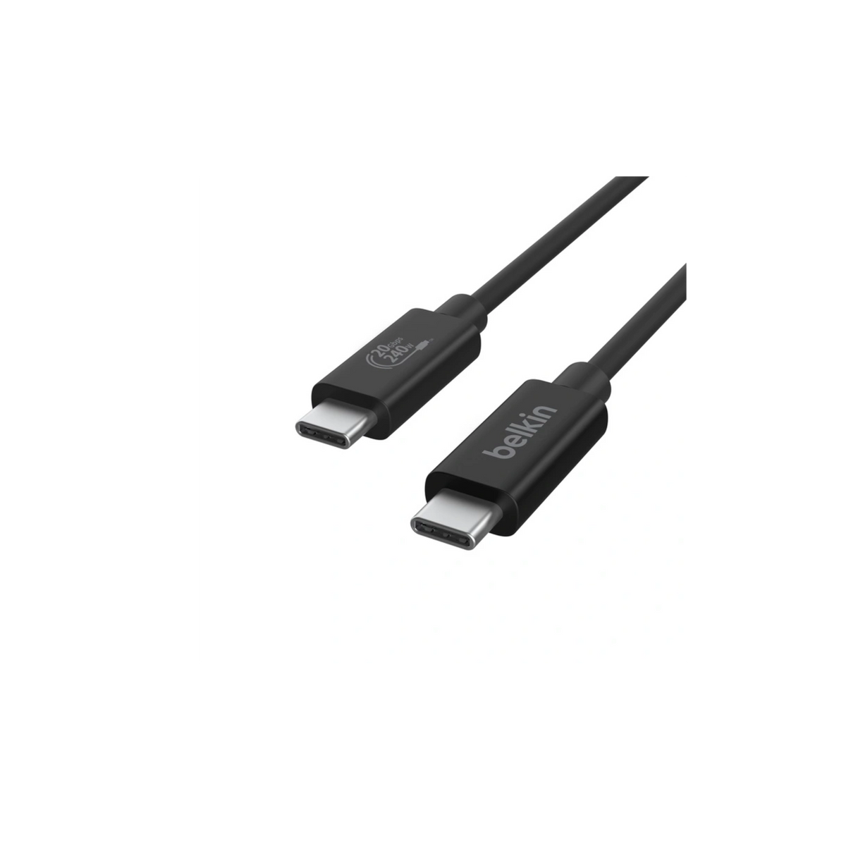 Belkin Connect USB4 USB-C to USB-C Cable (2M) - Black (INZ004BT2MBK), 5A/240W, 20Gbps,4K@60Hz, Thunderbolt 4, USB-IF Certified,2 Years Warranty