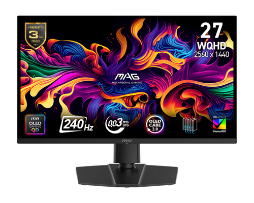 27" MSI MAG 273QP QD-OLED X24 (WQHD) GAMING MONITOR Aussie Custom Computers