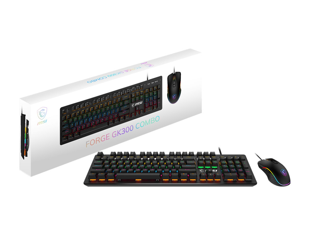 COMBO PACK MSI FORGE GK300 GAMING KEYBOARD & MOUSE Aussie Custom Computers