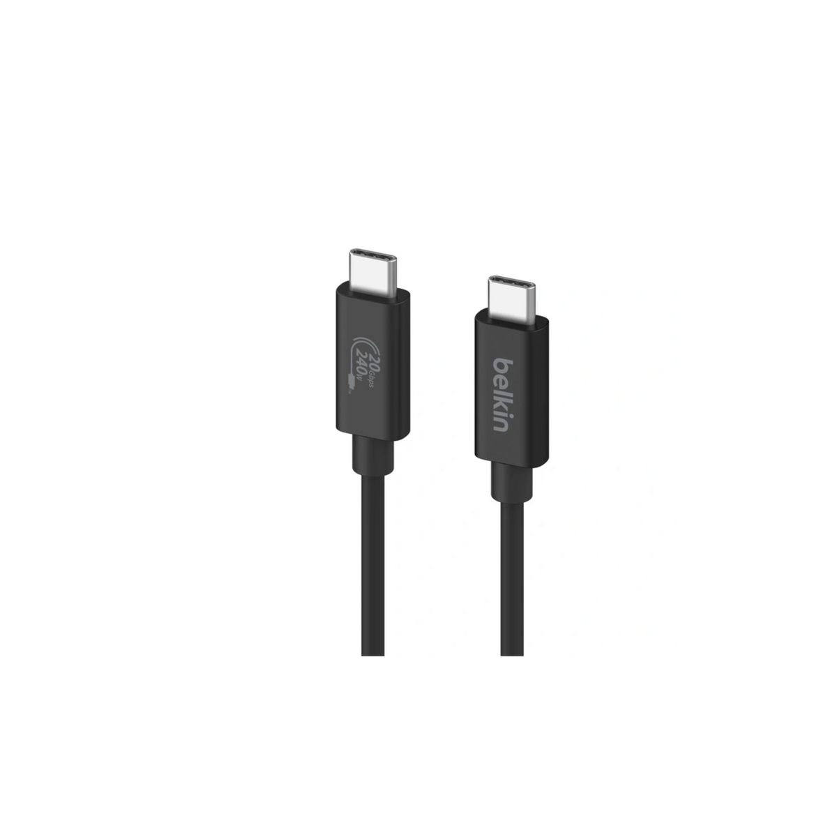 Belkin Connect USB4 USB-C to USB-C Cable (2M) - Black (INZ004BT2MBK), 5A/240W, 20Gbps,4K@60Hz, Thunderbolt 4, USB-IF Certified,2 Years Warranty