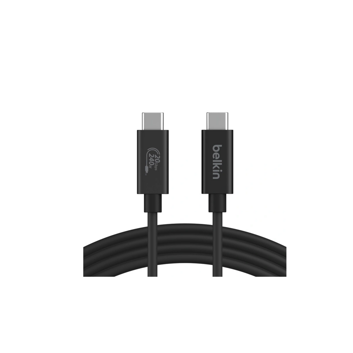 Belkin Connect USB4 USB-C to USB-C Cable (2M) - Black (INZ004BT2MBK), 5A/240W, 20Gbps,4K@60Hz, Thunderbolt 4, USB-IF Certified,2 Years Warranty