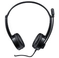 RAPOO H100 Wired Stereo Headsets - HD Voice Rotary Microphone Volume Adjustment 3.5mm Headphones with Audio split adapter cable.