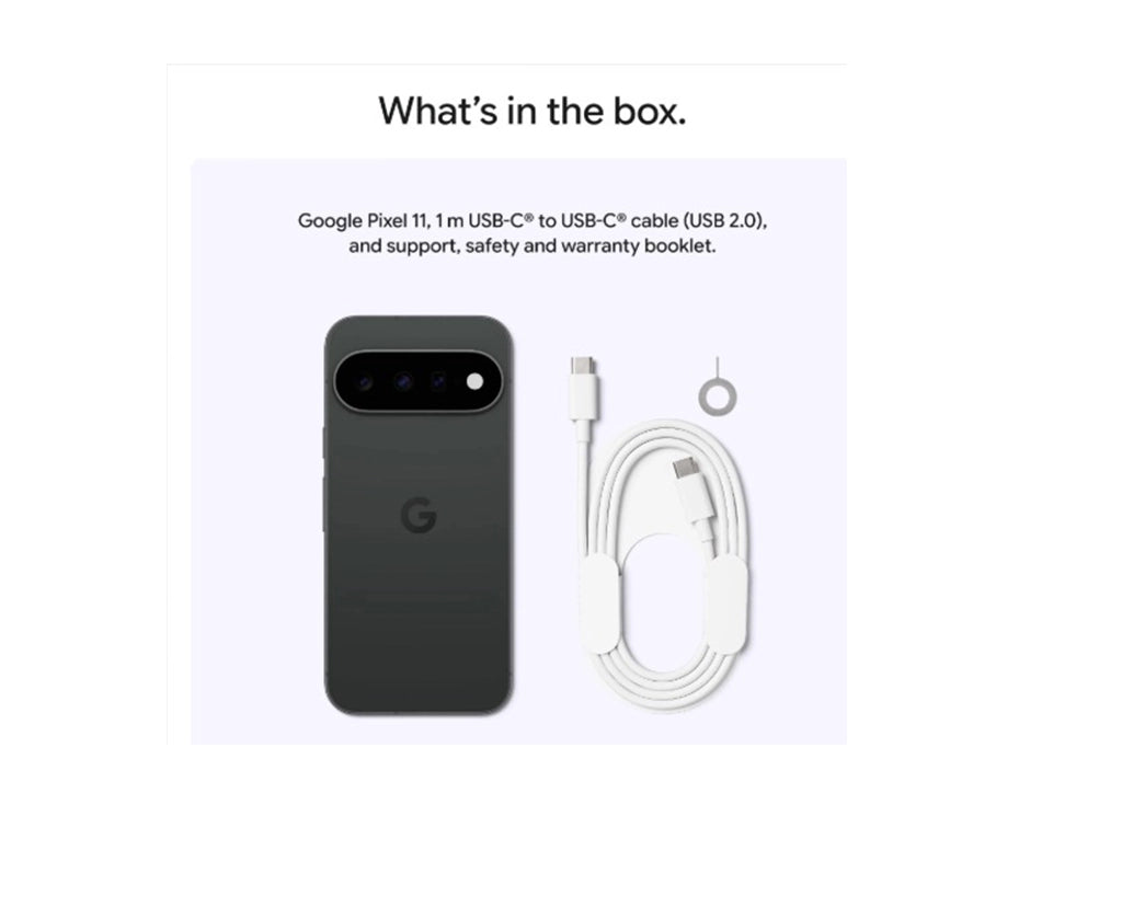 Google Pixel 11 5G 256GB - Obsidian(GA10870-CA) *AU STOCK*, 6.3" OLED, 120Hz, 12GB/256GB, 48MP/10.5MP, Single+ eSIM, 4985mAh, 2 Years Warranty