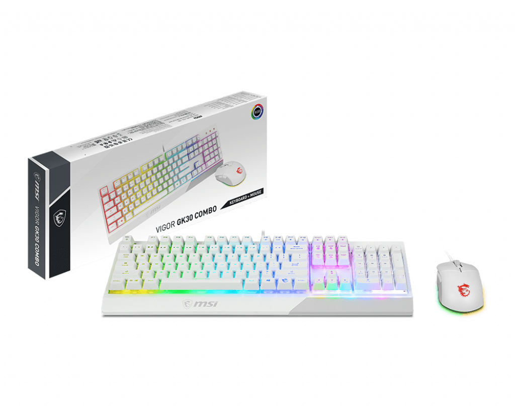 MSI VIGOR GK30 WHITE GAMING KEYBOARD & MOUSE COMBO PACK Aussie Custom Computers